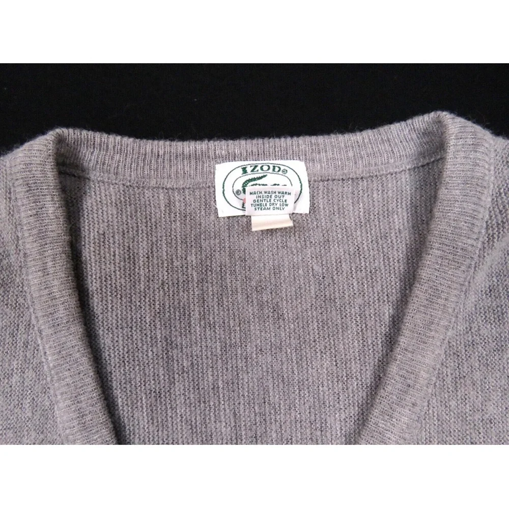 Vintage Izod Lacoste Gray Crocodile Acrylic Orlon Pullover Sweater M - Picture 6 of 6